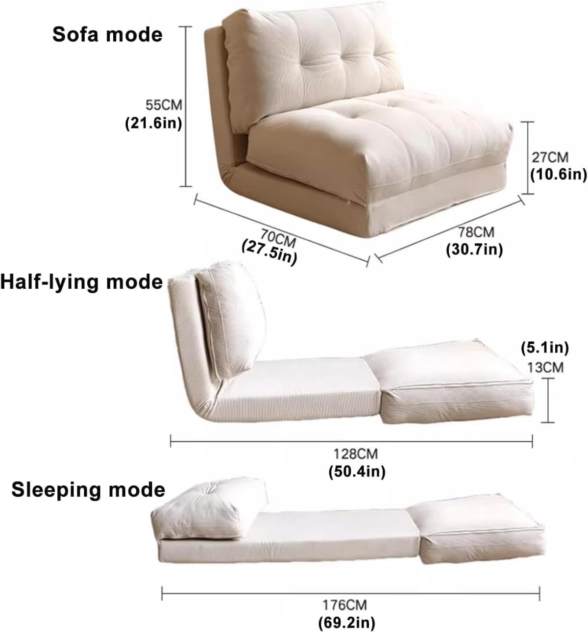 ソファベッド 下収納付きのモダンな無垢材フレームのコンバーチブルソファベッド